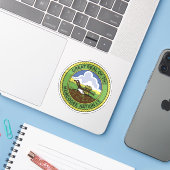 Grote zegel van de Muscogee Creek volkeren, USA Sticker (Laptop met iPhone)