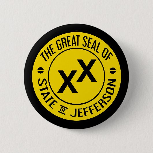 Grote zegel van de staat Jefferson Button Badge (Voorkant)