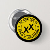 Grote zegel van de staat Jefferson Button Badge (Voorkant /achterkant)