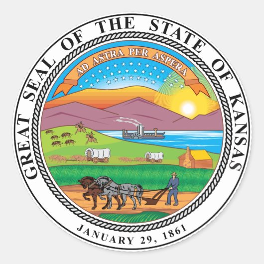 Grote zegel van de staat Kansas (Voorkant)