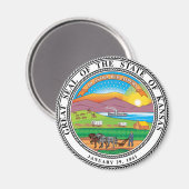 Grote zegel van de staat Kansas Magneet (Voorkant / Achterkant)