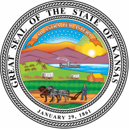 Grote zegel van de staat Kansas Staand Fotobeeldje