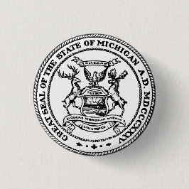 Grote zegel van de staat Michigan Ronde Button 3,2 Cm