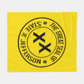 Grote zegelstaat Jefferson Throw Blanket Fleece Deken (Voorkant (Horizontaal))