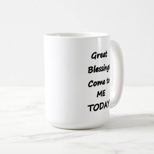 Grote Zegeningen Kom naar me Vandaag koffie mok (Voorkant rechts)