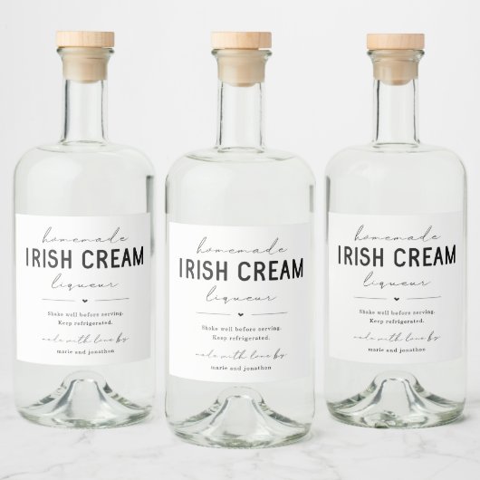 Grote zelfgemaakte Irish Cream Likeur Bottle Label Likeurfles Etiket (Flessen)