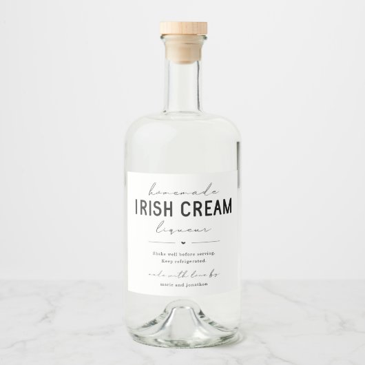 Grote zelfgemaakte Irish Cream Likeur Bottle Label Likeurfles Etiket (Voorkant)