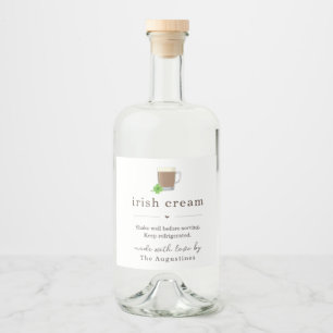Grote zelfgemaakte Irish Cream Likeur Bottle Label Likeurfles Etiket
