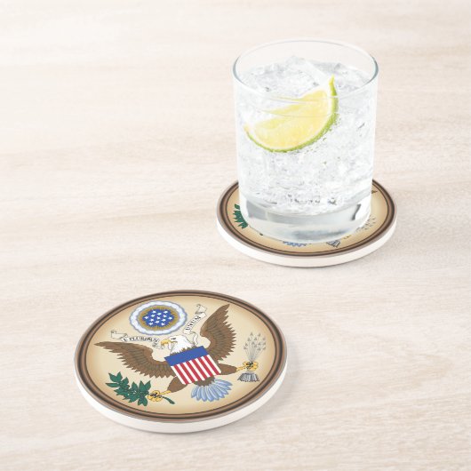 GROTE ZETEL VAN DE VERENIGDE STATEN ZANDSTEEN ONDERZETTER (Zijkant)