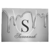 Grote zilveren chroom druppels vloeibaar metaal mo groot cadeauzakje (Achterkant)