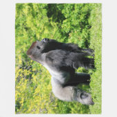 GROTE ZILVEREN RUG GORILLA FLEECE DEKEN (Voorkant)