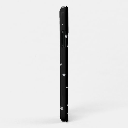 Grote zilveren sterren op zwarte, witte scriptnaam Case-Mate iPhone case (Achterkant/rechts)