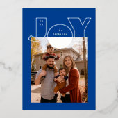 Grote zilveren vreugde met modern design folie feestdagenkaart (Voorkant)