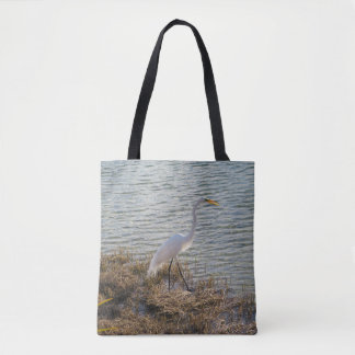 Grote Zilverreiger bij het Water - Florida Wildlif Tote Bag