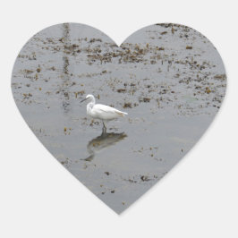 Grote Zilverreiger Hart Sticker