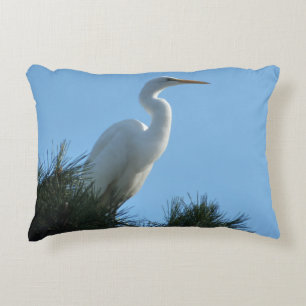 Grote Zilverreiger in zonnig Florida Accent Kussen
