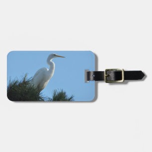 Grote Zilverreiger in zonnig Florida Bagagelabel
