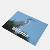 Grote Zilverreiger in zonnig Florida Deurmat (Schuin)