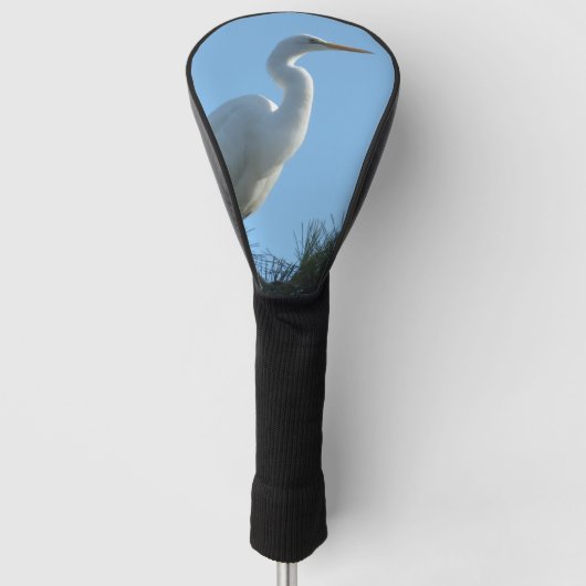 Grote Zilverreiger in zonnig Florida Golfheadcover (Voorkant)