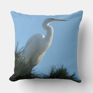 Grote Zilverreiger in zonnig Florida Kussen