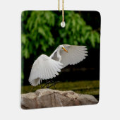 Grote Zilverreiger Keramisch Ornament (Rechts)