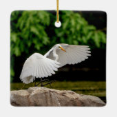 Grote Zilverreiger Keramisch Ornament (Achterkant)
