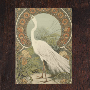 Grote Zilverreiger Ornithologische Boheemse Poster Tissuepapier