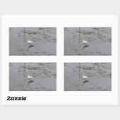 Grote Zilverreiger Rechthoekige Sticker (Vel)