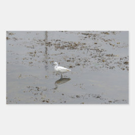 Grote Zilverreiger Rechthoekige Sticker