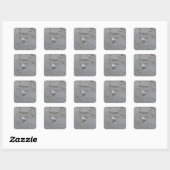 Grote Zilverreiger Vierkante Sticker (Vel)