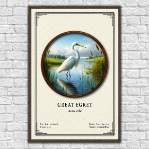 Grote Zilverreiger Zoölogie Serie Poster