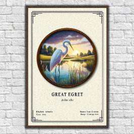 Grote Zilverreiger Zoölogie Serie Poster