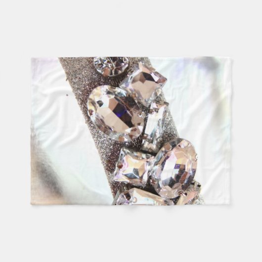 Grote zilverrohinestonen fleece deken (Voorkant (Horizontaal))