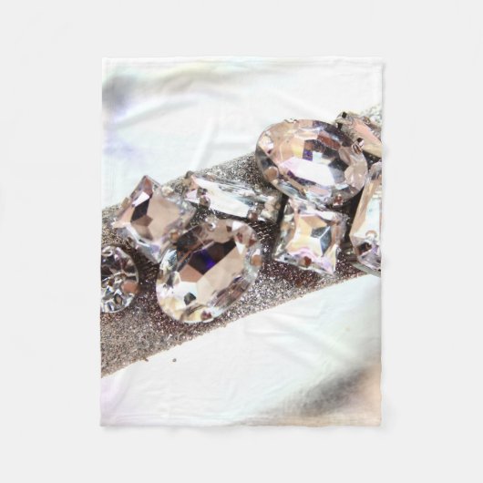 Grote zilverrohinestonen fleece deken (Voorkant)