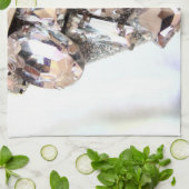 Grote zilverrohinestonen theedoek (Gevouwen)