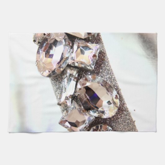 Grote zilverrohinestonen theedoek (Horizontaal)