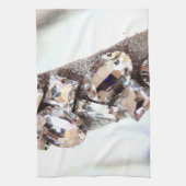 Grote zilverrohinestonen theedoek (Verticaal)