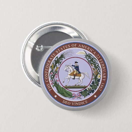 GROTE ZITPLAATS VAN DE CONFEDERACY RONDE BUTTON 5,7 CM (Voorkant /achterkant)