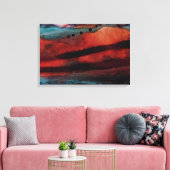 Grote Zon, Donkere Wolken Aquarel Canvas Afdruk (Insitu (Woonkamer))
