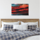 Grote Zon, Donkere Wolken Aquarel Canvas Afdruk (Insitu (Slaapkamer))