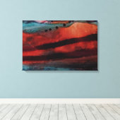 Grote Zon, Donkere Wolken Aquarel Canvas Afdruk (Insitu (Houten vloer))