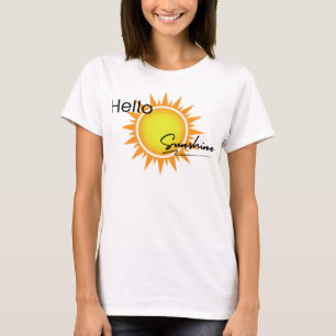 Grote zon grafische afbeelding met de woorden "Hel T-shirt