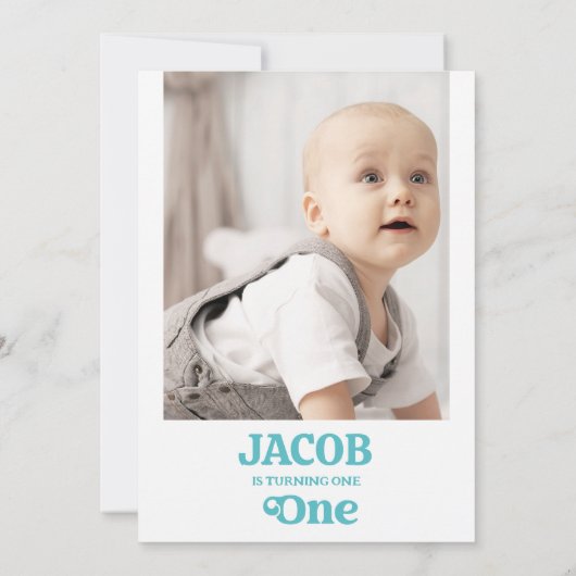 Grote zon hier komt de zon 1e verjaardagsfeest kaart (Achterkant)