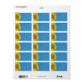 Grote Zonnebloem Brede Retouradreslabels Etiket (Full Sheet)