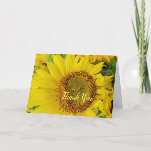 Grote zonnebloem detail dank u opmerking bedankkaart