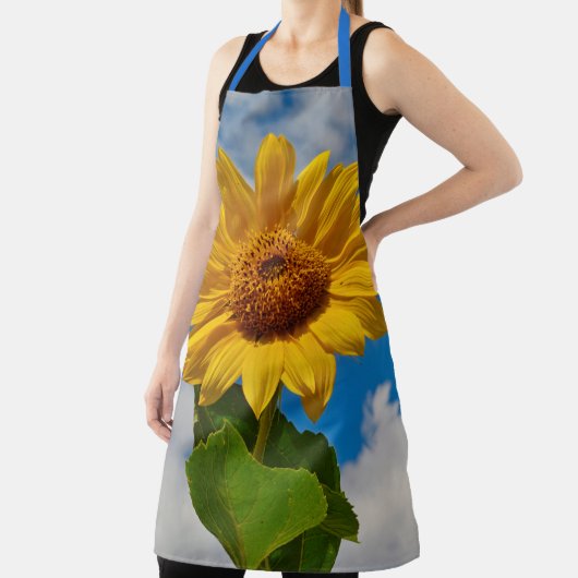 Grote zonnebloem groene en gele bloem bloem foto schort (Insitu)