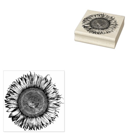 Grote Zonnebloem Rubber Stamp Rubberstempel (Gestempeld)