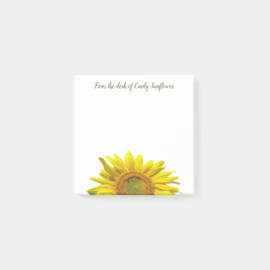 Grote Zonnebloem Van Het Bureaublad Persoonlijk Post-it® Notes (Voorkant)