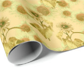 Grote zonnebloemen cadeaupapier (Rol Hoek)