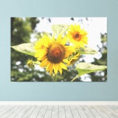 Grote Zonnebloemen Canvas Afdruk (Insitu (Houten vloer))